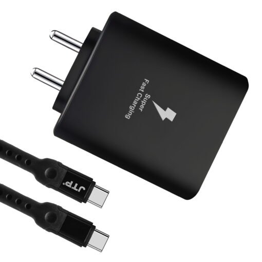 45W Charger For Samsung Galaxy M31s Original For Samsung 45W ChargerHigh power Adapter And Fast charging Type C To Type C Data Cable Charge Super Fast 45W Usb-C Wall Charger | 45W Samsung Super Fast Charger Type C | 45W Type C Port Fast Wall Charger with PD | 45W Usb-C Super Fast Charging Wall Charger For Cellular Phones- JH5, Black
