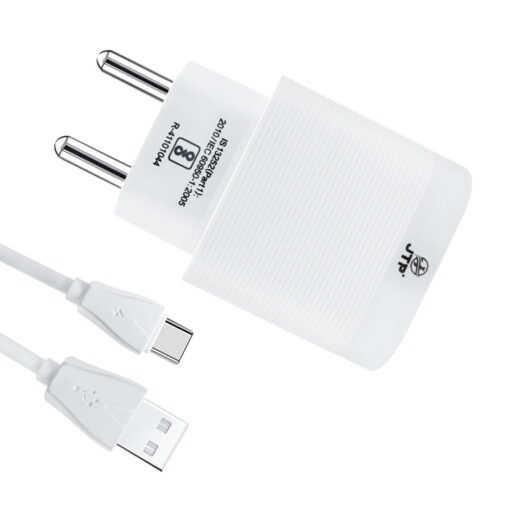 18 W (Brand Original) / 18 W Qualcomm 3.0 Turbo Power with Type C Cable / 3.1 A Mobile Charger with Detachable Cable/Compatible for Android/Motorola/Samsung/Vivo/Google/Oppo + More Smartphones (Black) Brand: JTP