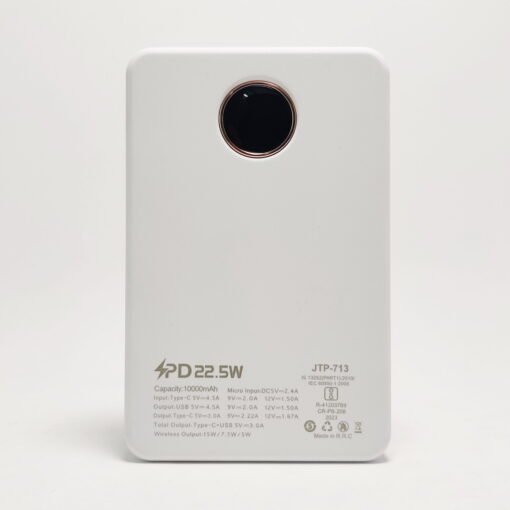 JTP 22.5W PD Fast Charging Power Bank 10000 mAh with 15W Wireless, White — photo 6