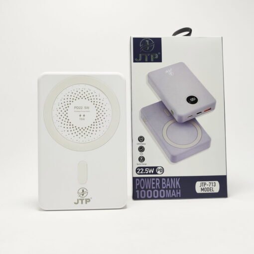 JTP 22.5W PD Fast Charging Power Bank 10000 mAh with 15W Wireless, White — photo 4