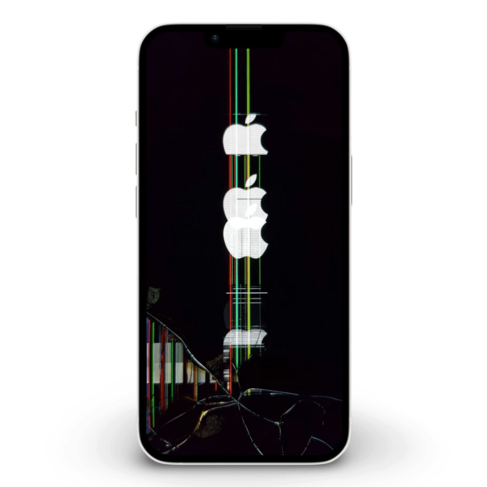 iPhone screen broken flickering apple logo with line on display 1