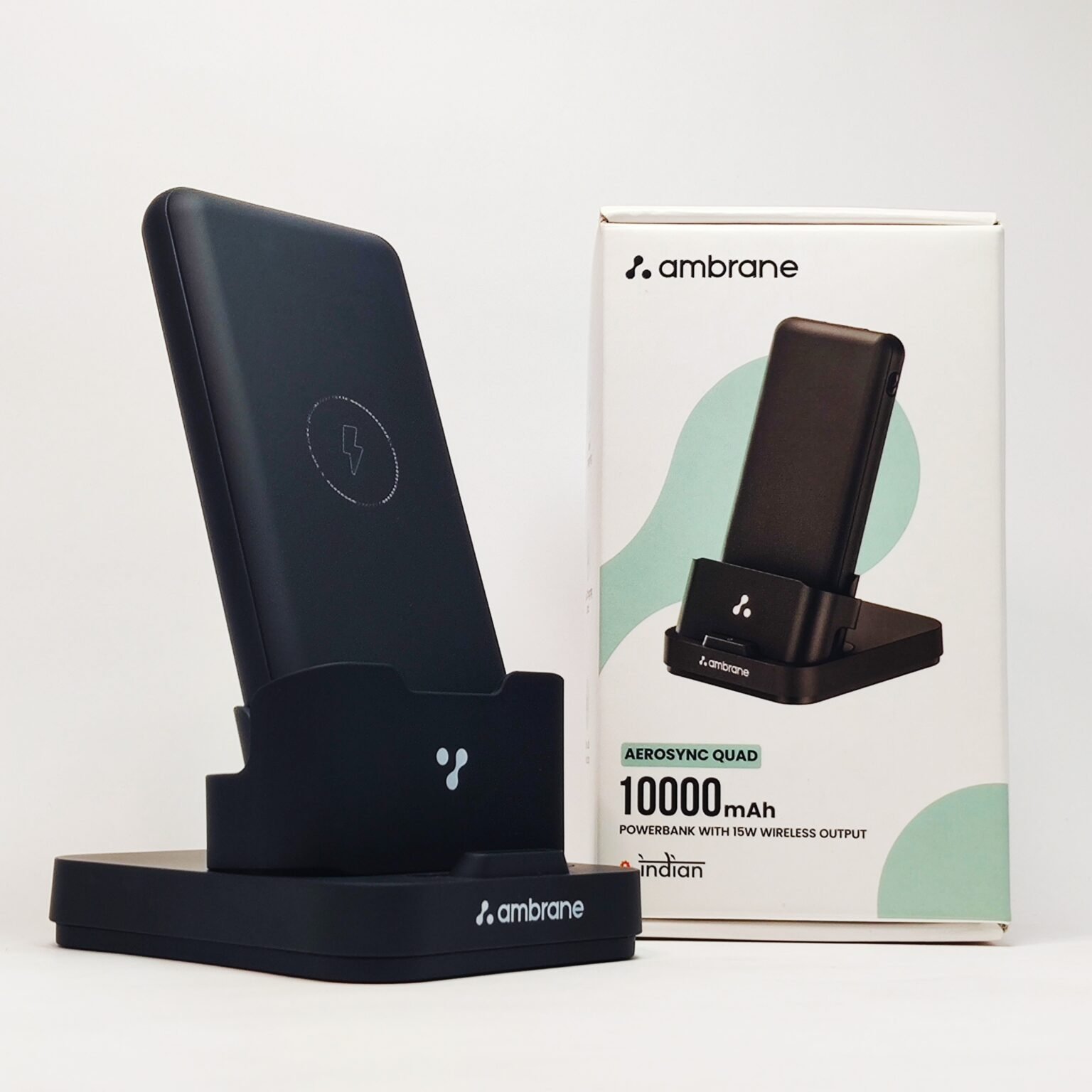 Ambrane Power Bank With 15W Wireless Output + Phone Stand + Charge PowerBank and Phone same Time – photo 2