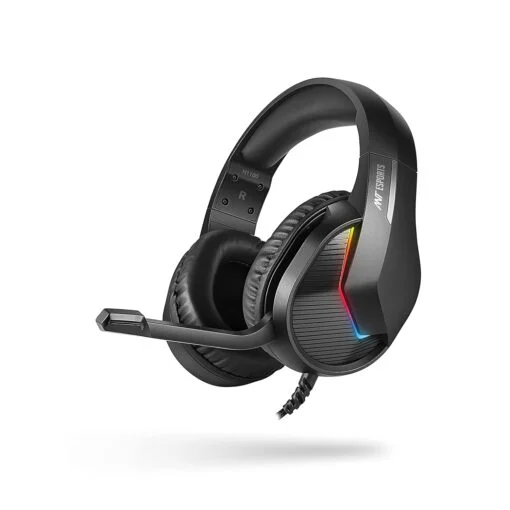 Ant Esports H1100 Pro RGB Wired Over Ear Gaming Headphones with Mic for PC Carbon Black