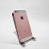 Refurbished iPhone SE (1st Generation) back view showing the Apple logo, rear camera, and space gray aluminum casing.