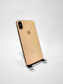 iPhone XS back side featuring a sleek glass finish and dual camera