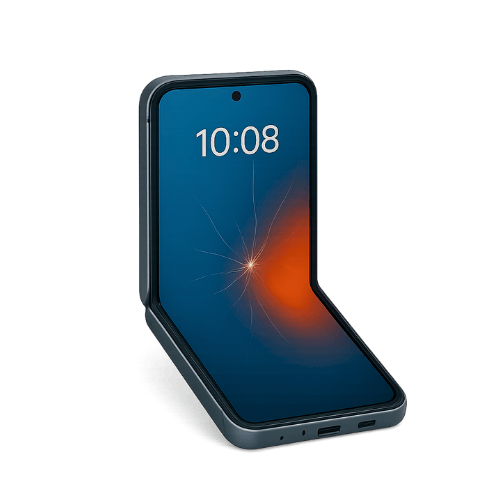 Flip phone hinge damage icon for repair service