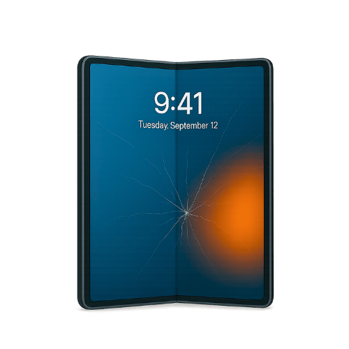 Fold phone cracked screen icon for professional repair