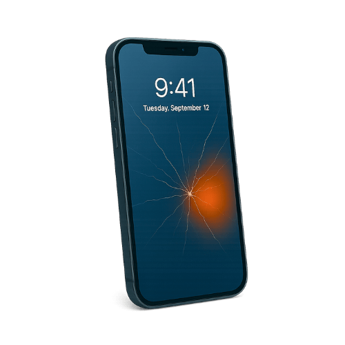 Broken smartphone screen icon for doorstep mobile repair in Kolkata